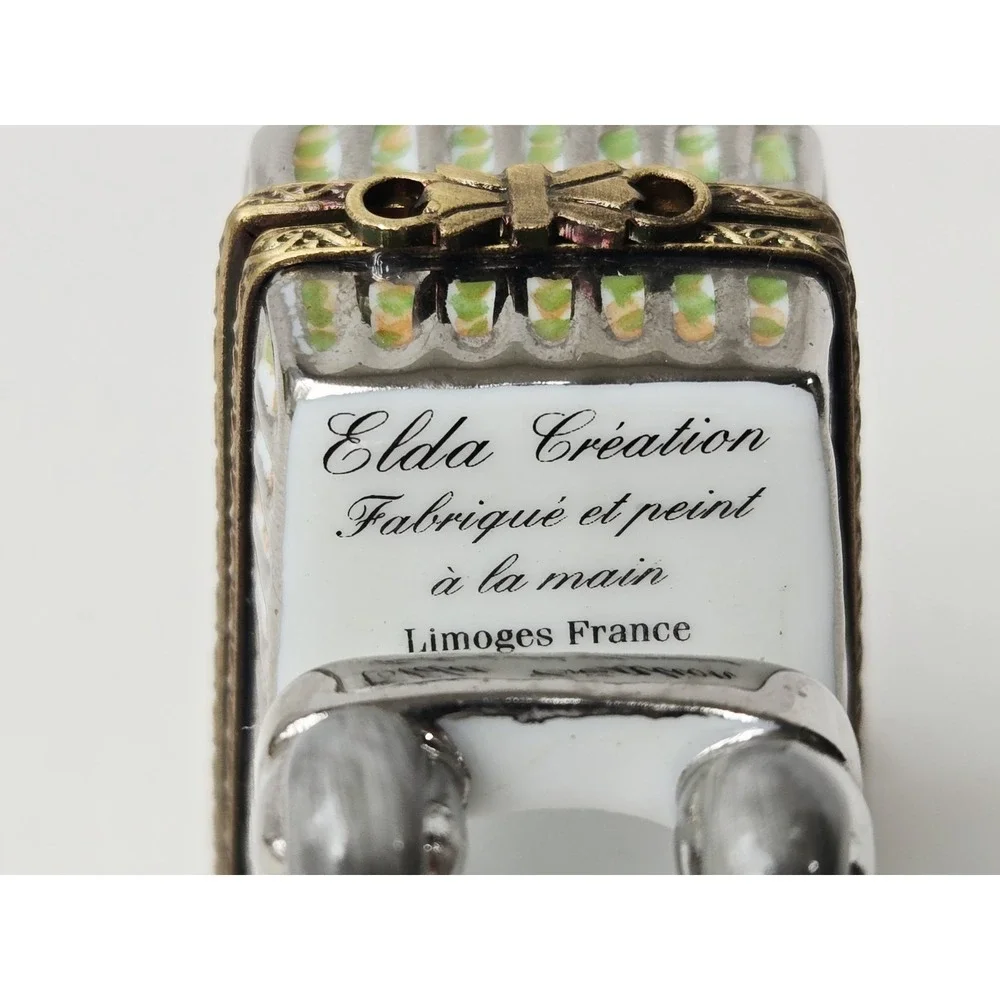 Elda Creation trinket box shopping grocery cart Limoges France
